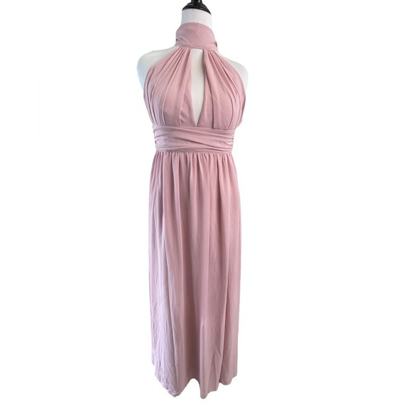 Shein Pink Formal Halter Backless Open Front Dress Prom Evening Large 8 10 - Picture 1 of 6